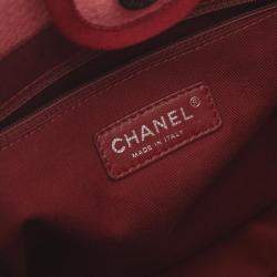 Chanel Red Canvas Mini Deauville Tote  Bag