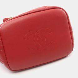Chanel Red Lambskin Quilted Perfect Meeting Hobo Bag