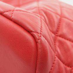 Chanel Red Lambskin Quilted Perfect Meeting Hobo Bag