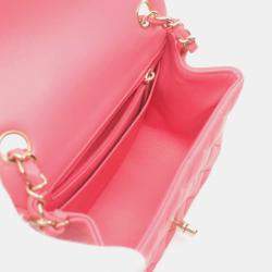 Chanel Pink Lambskin Quilted Mini Square Flap Bag