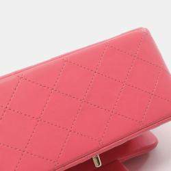 Chanel Pink Lambskin Quilted Mini Square Flap Bag