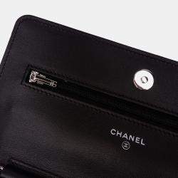 Chanel Red CC Bicolor Quilted Patent Wallet on Chain Bag