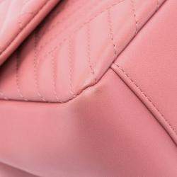 Pre Owned Chanel Pink Medium Lambskin CC Crossing Flap Bag
