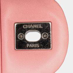 Pre Owned Chanel Pink Medium Lambskin CC Crossing Flap Bag
