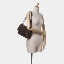 Chanel Brown Jumbo Quilted Iridescent Caviar Easy Flap Bag