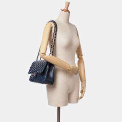 Chanel Blue Jumbo Classic Caviar Double Flap Bag