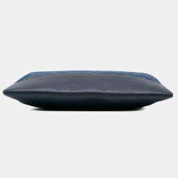Chanel Blue Large Denim Gabrielle O Case Clutch Bag