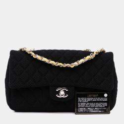 Pre Owned Chanel Black Medium Classic Mesh Single Flap Bag