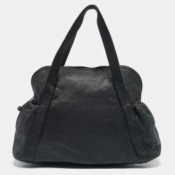 Chanel Black 31 Rue Cambon Embossed Leather Large Satchel