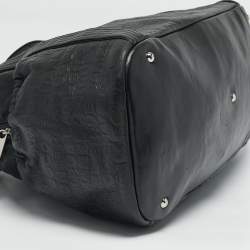 Chanel Black 31 Rue Cambon Embossed Leather Large Satchel
