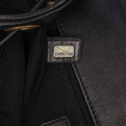 Pre Owned Chanel Black CC Chevron Lambskin Round Flap Satchel Bag