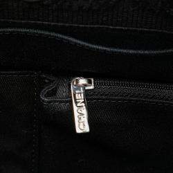 Chanel Black Canvas Deauville Medium CC Double Face Tote Bag