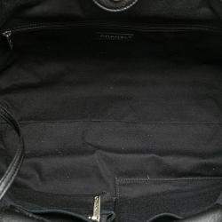 Chanel Black Canvas Deauville Medium CC Double Face Tote Bag