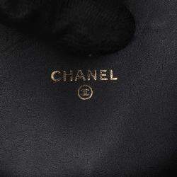 Chanel Black Velvet CC Half Moon Wallet on Chain