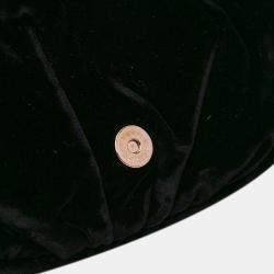 Chanel Black Velvet CC Half Moon Wallet on Chain