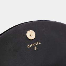 Chanel Black Velvet CC Half Moon Wallet on Chain