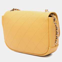Chanel Yellow Quilted Goatskin Casual Trip Flap Bag