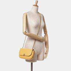 Chanel Yellow Quilted Goatskin Casual Trip Flap Bag