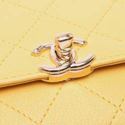 Chanel Yellow Quilted Goatskin Casual Trip Flap Bag