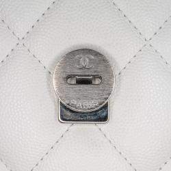 Pre Owned Chanel White Caviar Quilted My Everything Medium Flap Bag
