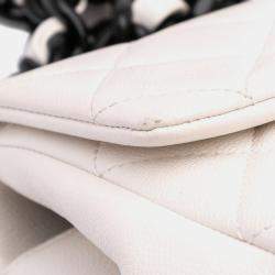 Pre Owned Chanel White Caviar Quilted My Everything Medium Flap Bag