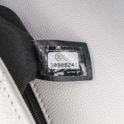 Pre Owned Chanel White Caviar Quilted My Everything Medium Flap Bag