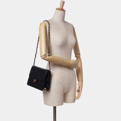 Chanel Black Quilted Lambskin Single Flap Bag