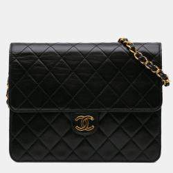 Chanel Black Quilted Lambskin Single Flap Bag