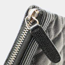 Chanel Black Caviar Quilted Boy O Case Medium Clutch Bag