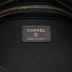 Chanel Black Caviar Quilted Boy O Case Medium Clutch Bag