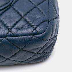 Chanel Blue Calfskin Classic Medium Double Flap Bag