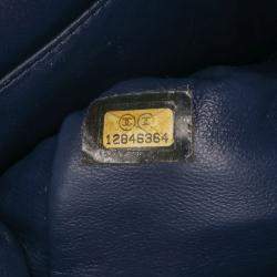 Chanel Blue Calfskin Classic Medium Double Flap Bag