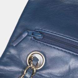 Chanel Blue Calfskin Classic Medium Double Flap Bag