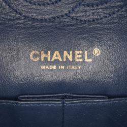 Chanel Blue Calfskin Classic Medium Double Flap Bag