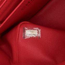 Pre Owned Chanel Pink Lambskin Quilted Mini Square Classic Single Flap Bag