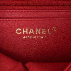 Pre Owned Chanel Pink Lambskin Quilted Mini Square Classic Single Flap Bag