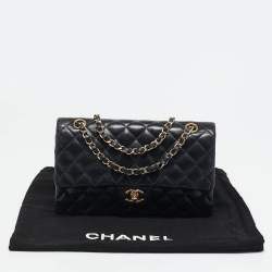 Pre Owned Chanel Black Quilted Leather Small Classic Double Flap Bag
