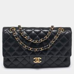 Pre Owned Chanel Black Quilted Leather Small Classic Double Flap Bag