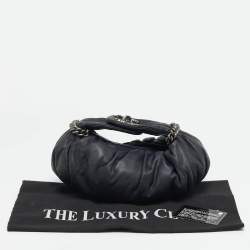 Pre Owned Chanel Black Leather Midnight Stones Clutch