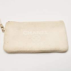 Chanel Light Beige Canvas and Leather Small Deauville Shopper Tote
