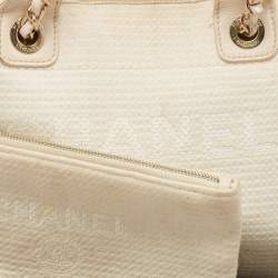 Chanel Light Beige Canvas and Leather Small Deauville Shopper Tote