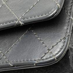 Chanel Charcoal Calfskin Reissue 2.55 Stitched Wallet on Chain