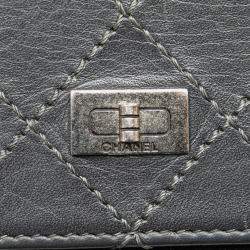 Chanel Charcoal Calfskin Reissue 2.55 Stitched Wallet on Chain