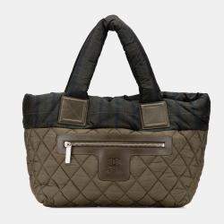 Chanel Olive Green Nylon Small Coco Cocoon Tote Bag