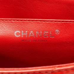 Chanel Orange Chevron Patent Leather Maxi Classic Single Flap Bag