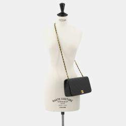 Chanel Black Leather Chain Shoulder Bag