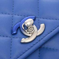 Chanel Blue Lambskin Chain Wallet Bag