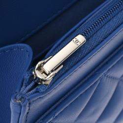 Chanel Blue Lambskin Chain Wallet Bag