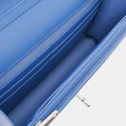 Chanel Blue Lambskin Chain Wallet Bag