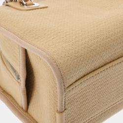 Chanel Beige, Pink Canvas & Leather Deauville Chain Shoulder Bag